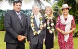 From left: His Excellency Tom Marsters, David Vogelsanger, Laura Vogelsanger, Tuaine Marsters