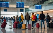Travellers at the airport.