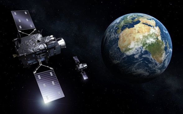 Satelliten, die die Erde aus dem Weltraum beobachten