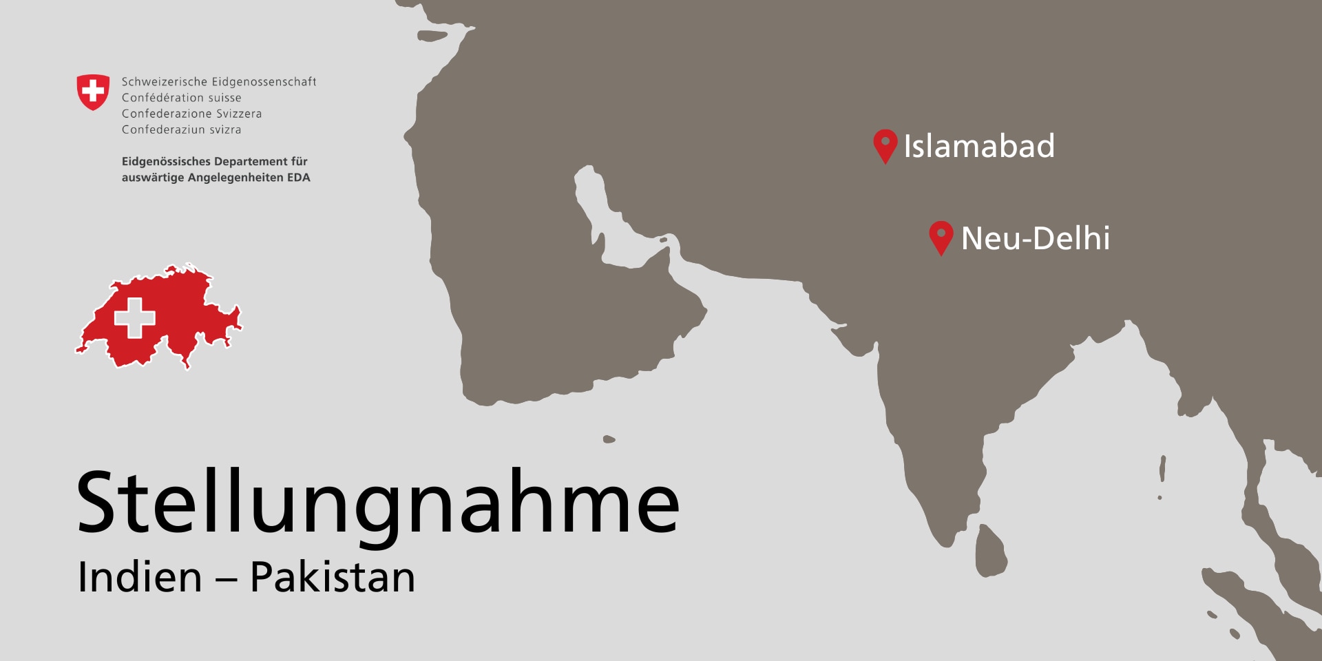 Karte auf der die Hauptstäde Indiens und Pakistans markiert sind.