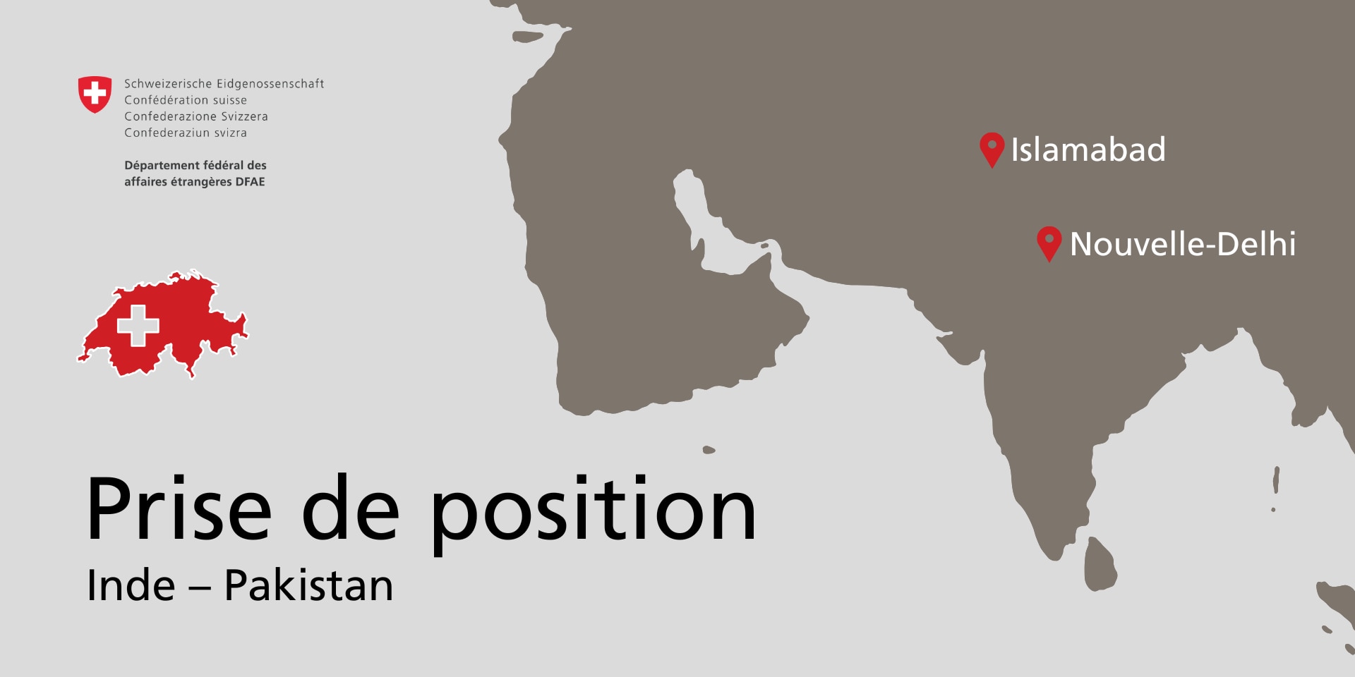 Carte sur laquelle sont indiquées les capitales de l'Inde et du Pakistan.