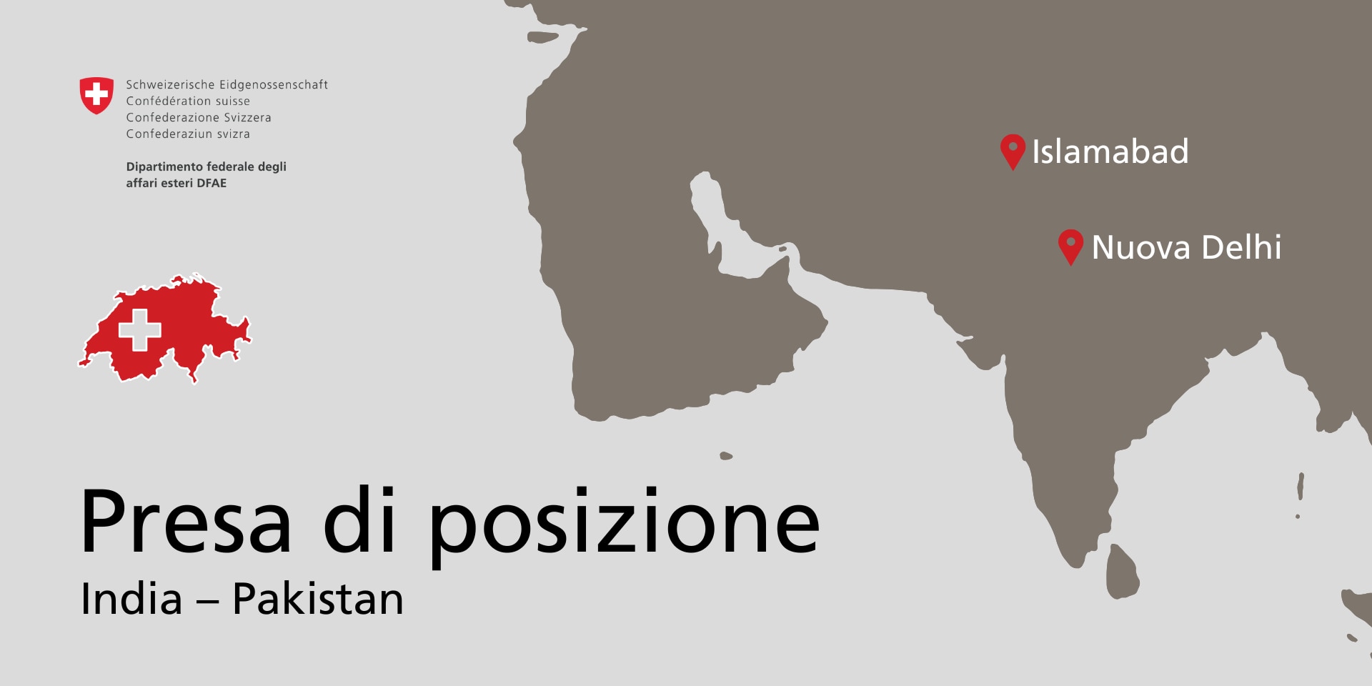 Mappa con le capitali dell'India e del Pakistan.